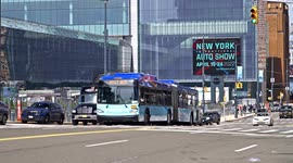 Street view from 11th Ave. near Jacobs Javits Center  at Press Day 1 NYIAS