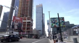 Street view from 11th Ave. near Jacobs Javits Center at Press Day 1 NYIAS It was opening day for auto show.