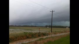 Severe warned storm passes over Marianna in Arkansas