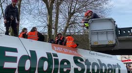 Just Stop Oil activists glue themselves to oil tanker and block traffic in West London