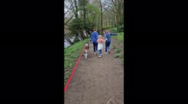 3 sisters taking a river side walk in County Durham