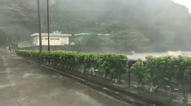 Rain and wind as Typhoon Malakas hits Ogasawara Islands, Japan