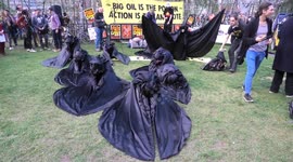 Elaborate Artistic performance performed by XR activists outside The Tate Modern