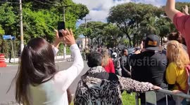 Brazil President Jair Bolsonaro led thousands of motorcyclists on a campaign ride through São Paulo
