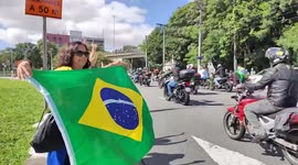 Brazil's Jair Bolsonaro leads motorcycle ride through São Paulo