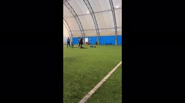 Dribbling kid football training