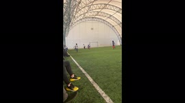 Kid football dribbling match