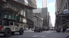 Street scene view and architecture from 42nd Street near Grand Central Terminal