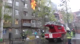 Kharkiv firefighters battle aftermath of Russian shelling