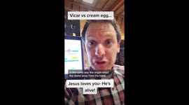 Vicar does Easter cream egg challenge on tiktok