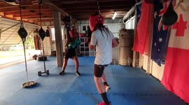 Little brother and sister sparring always helping each other out since they were young