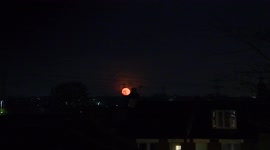 Strange Black Rectangle In The Sky During Rise Of Pink Full Moon