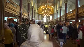 Divine Liturgy at Russian Orthodox Cathedral in London on Palm Sunday