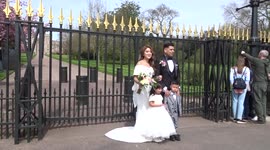 Newlyweds photoshoot outside Windsor Castle on Easter weekend