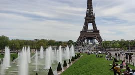 Paris' famed fountains at the Trocadero near the Eiffel Tower are turned back on for spring