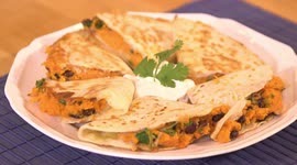 Go meat-free with these tasty sweet potato and chipotle quesadillas