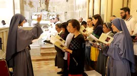 Christians celebrate Easter Monday mass at Jerusalem monastery