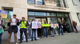 Supprters of Julian Assange gather outside London court as judge set to sign extradition order