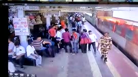 Hero cops saves passengers from coming under train in western India