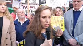 Stella Morris outside court on Julian Assange extradition decision 20 April 2022