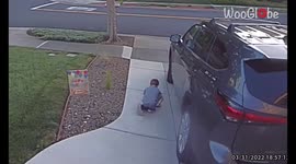 'Young boy faces his toughest challenge to date... a car door! 
'