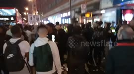 Police and 420 celebrations continue clash on London's Oxford Street