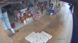 Freak summer storm smashes through shop in Thailand