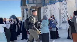 Israeli security forces patrol Jerusalem's Al-Aqsa mosque compound as Jewish settlers enter the holy site
