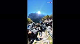 'BASE jumper trusts his friend with ensuring lightning-fast parachute deployment on a risky jump'