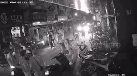 Tourists attacked in mass brawl outside strip club in Thai red light district