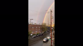 US: Huge Double Rainbow Fills Beautiful Evening Sky In Seattle 2