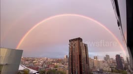 Newsflare Edit - US: Huge Double Rainbow Fills Beautiful Evening Sky In Seattle 3