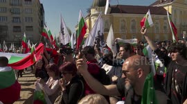 Residents of Sofia, Bulgaria protest for neutrality concerning the war in Ukraine