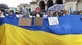 Protest in Sofia, Bulgaria against neutrality concerning the war in Ukraine