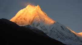 Rare Footage of Mount Manaslu Golden Sun Shine On the Peak