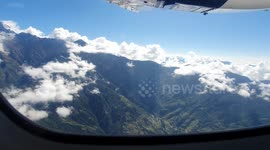 Stunning view of the mountains while returning by air from Lukla, Nepal