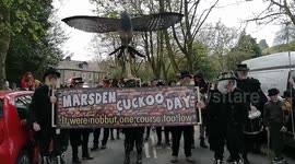 Crowds flock to see annual Cuckoo Day procession in Yorkshire village of Marsden