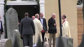 President Joe Biden exits St Joseph on the Brandywine Church in Wilmington, Delaware