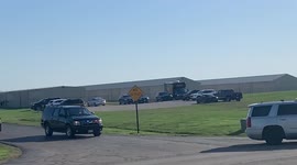 Former President Donald Trump arrives in Delaware, Ohio