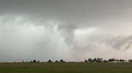 Tornado warnings as storm passes through Oklahoma City, USA