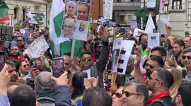 Ousted Pakistan PM Imran Khan’s supporters stage noisy protest outside former PM Nawaz Sharif’s London flat