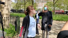 A white woman allege a black guy, you a racist at speaker corner, London, UK
