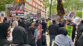 Palestine protest held outside UK Home Office in London