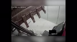 Thieves use digger to steal ATM cash machine in Sangli, Maharashtra, India