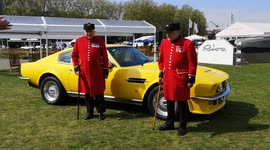 Chelsea Pensioners check out cars classic and crazy at the Salon Prive Car Show in London