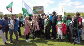 Pakistanis protest against imported minister demanding an election now, London, UK