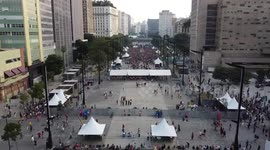 Street carnival block called 'Bloco do Acadêmicos do Baixo Augusta' in Sao Paulo, Brazil