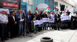 Palestinian owners of houses which were destroyed during the recent conflict between Israel and Hamas in May 2021, take part in a protest demanding for reconstruction of their houses