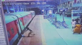 Passenger slips deboarding train, saved by alert woman cop in southern India