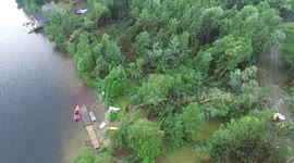 File aerial footage of 2017 tornado hit Muskoka, Canada
